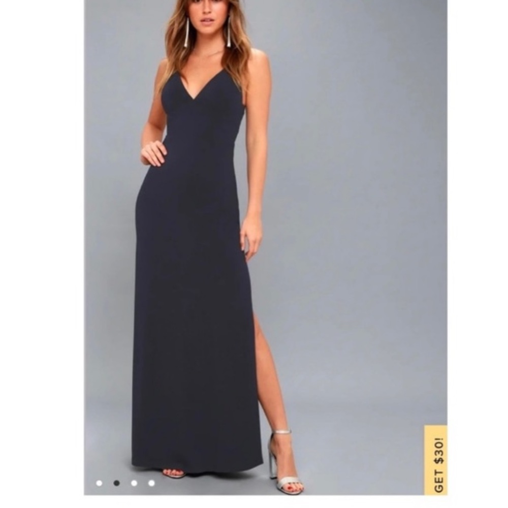 Iulu’s Limousine Queen Navy Blue Maxi Dress Small